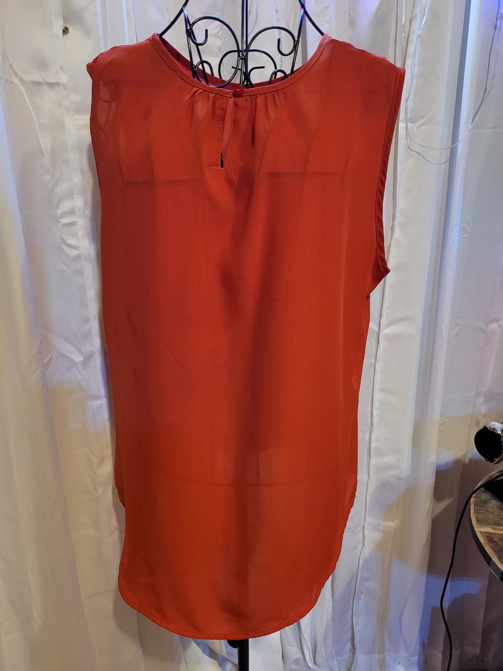 Sleeveless Rust Orange Blouse - Women's Lightweight Top
